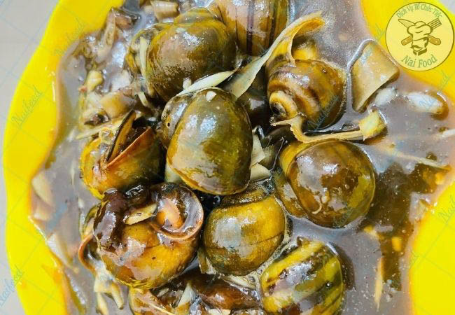 Thành phẩm món ốc mít xào me